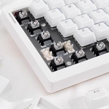 Imagem de mintcaps 135 teclas de cristal branco geleia translúcida MDA perfil, teclas personalizadas brilham através de teclados para 60% 65% 75% 80% 95% 100% Cherry Gateron MX Switches mecânicos
