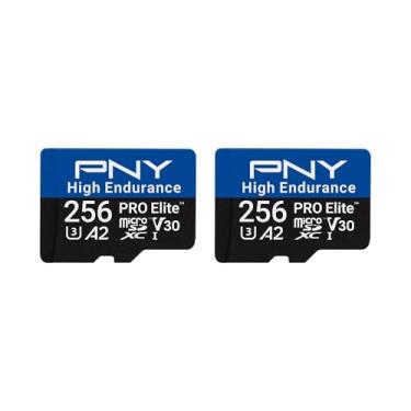 Imagem de PNY 256GB PRO Elite™ High Endurance C10 U3 V30 A2 microSDXC – Até 68,8 K horas de gravação contínua, até 100/90MB/s leitura/gravação, 4K UHD, Full HD, UHS-I, vigilância, segurança doméstica, câmera