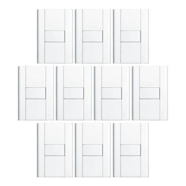 Imagem de Interruptor Simples Com Placa 4x2 Fame Modulare - Kit 10 Un, Branco