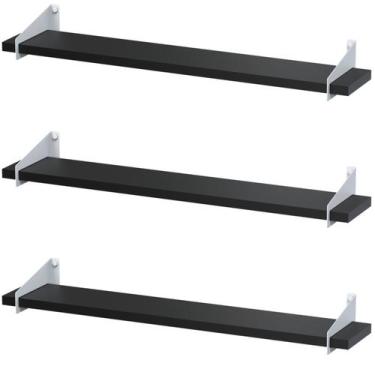 Imagem de 3 Prateleiras Suspensa Estilo Industrial Madeira 60cm FS B - Fassin Sh