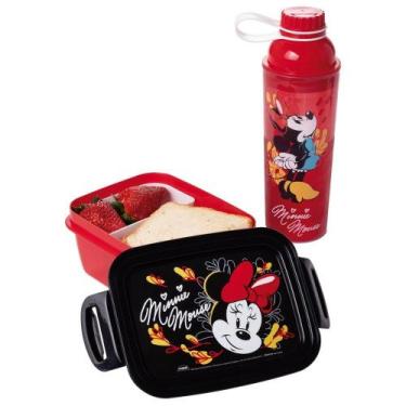 Imagem de Kit Garrafa 660ml + Marmita 850ml Plasútil Minnie