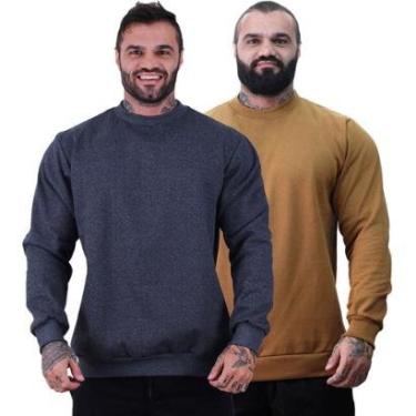 Imagem de Kit 2 Blusa de Frio Moletom Basic MXD Conceito Sem Capuz Lisas-Masculino