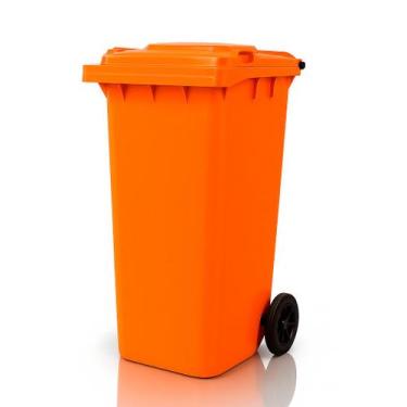 Imagem de Lixeira Grande Coleta Seletiva Container Carro Coletor Lixo 120l C/ Ro