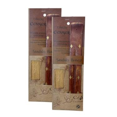 Imagem de Kit com 2 Incensos Naturais e Artesanais Vareta Ouro Censer Sândalo Bianco