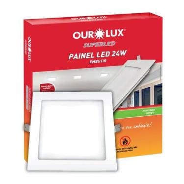 Imagem de Painel Plafon Ourolux Led Embutir 24w Bivolt Luz Neutra
