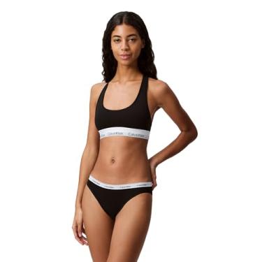 Imagem de Calvin Klein Sutiã feminino moderno de algodão sem forro sem fio, Preto, GG