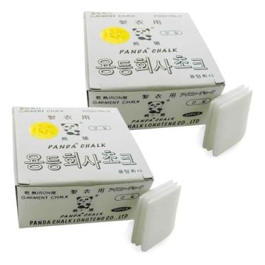 Imagem de Kit 2 Caixas de Giz Panda Riscar Marcar Tecido Mágico Some Com Calor - 50un | Some com o Calor do Ferro Solução Ideal Para Marcação De Traçados Em Tecidos, Facilitando Medições, Cortes E Costura