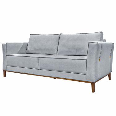 Imagem de Sofá 2 Lugares 190cm Pés Em Madeira Tarantino Cinza Rústico