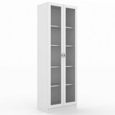 Imagem de Armário Multiuso 2 Portas de Vidro 4 Prateleiras Tecno Mobili Branco