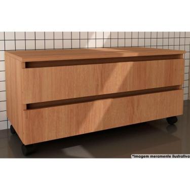 Imagem de Gabinete De Banheiro Bn3603 2 Gavetas C/ Rodízio Cor Amêndoa - Tecno Mobili