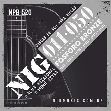 Imagem de Encordoamento Violão Aço Fósforo Bronze 011"-050" Nig - Npb520