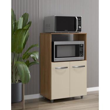 Imagem de Amário Multiuso Tais 60cm 2 Portas 1 Nicho para Microondas - Savana/Of