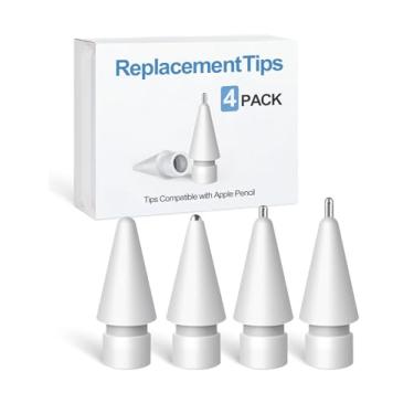 Imagem de Dicas de substituição para acessórios Apple Pencil – Pacote com 4 pontas de substituição para Apple Pencil 2ª/1ª geração/USB-C/Pencil Pro