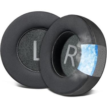 Imagem de SOULWIT Almofadas De Substituição Profissionais Com Gel Refrescante Para Fones Ouvido Akg K701, K702, Q701, Q702, K601, K612, K712, Auriculares Tecido Seda Gelada, Espuma Alta Densidade - Pretas