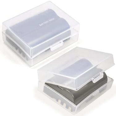 Imagem de FANZR Estojo Para Bateria De Câmera Compatível Com Canon Lp-E6, Nikon En-El15, Caixa Plástico Rígido Transparente Slot Cartão Sd (Pacote 2)