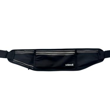 Imagem de SOLAWELL Cinto de corrida com suporte para garrafa de água – bolsa de cintura com extensor para corrida, caminhada, ciclismo, caminhada – pochete de hidratação para cães – preta (nova versão