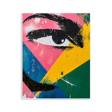 Imagem de Stupell Industries Design artístico de placa de parede com olhos fractais dinâmicos por Walker Noble, 28 x 35 cm