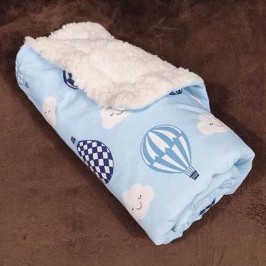 Imagem de Mantinha Bebê com Sherpa Antialérgico Cobertor Soft Frio Inverno  - Mã