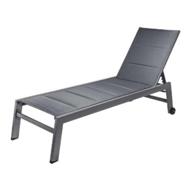 Imagem de Espreguiçadeira Empilhável Área Externa Outdoor Itacaré Rivatti Alumínio Tela Mesh Estofada Grafite