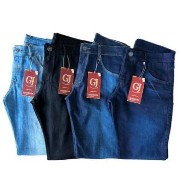 Imagem de Kit 4 Calças Jeans Masculina - Gj Onlaine Store, Preto, Azul, Claro, M