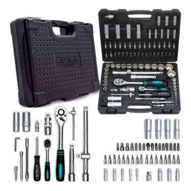 Imagem de Jogo de soquetes, encaixe 1/4 pol. e 1/2 pol., 94 pcs//stels