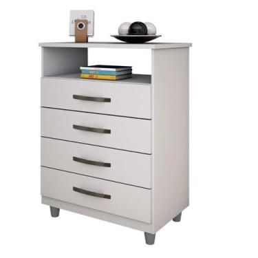 Imagem de Cômoda 4 Gavetas Paris CHF Branco - CHF Móveis