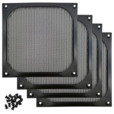 Imagem de IMSurQltyPrise Capa para computador desktop de 140 mm ventoinha filtro de poeira grelhas capa à prova de poeira com parafusos, moldura de alumínio, malha de aço inoxidável ultrafina, cor preta -