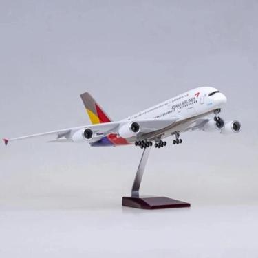 Imagem de Avião De Brinquedo Airbus A380 Modelo Em Escala 1160 Com Rodas E Luz L