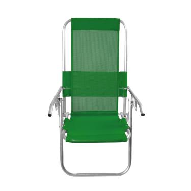 Imagem de CADEIRA DE PRAIA ALUMINIO RECLINÁVEL ALTA 110KG (VERDE BANDEIRA)