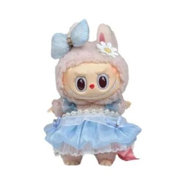 Imagem de Mini Boneca De Pelúcia De 17cm, Acessórios De Roupa, Macacão Xadrez Pa