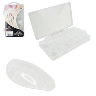 Imagem de Unha Postica Stiletto Transparente 100 Peca Estojo Acrilico