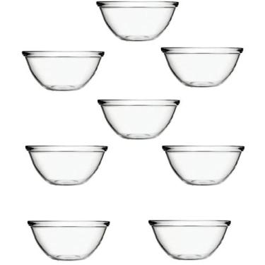 Imagem de Kit 8 Tigelas Bowl Bacia Redonda Vidro 4L Sem Tampa Nadir - Nadir Figu