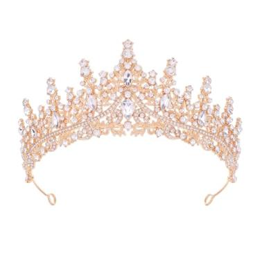Imagem de Tiara para mulheres, coroas de rainha de cristal, tiaras de princesa com strass, tiara de casamento para meninas, acessórios de cabelo para noiva, para fantasia de Halloween, festa de aniversário