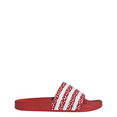 Imagem de adidas Sandália feminina Adilette Slide, Calçado branco/vermelho vívido/calçado branco, 35