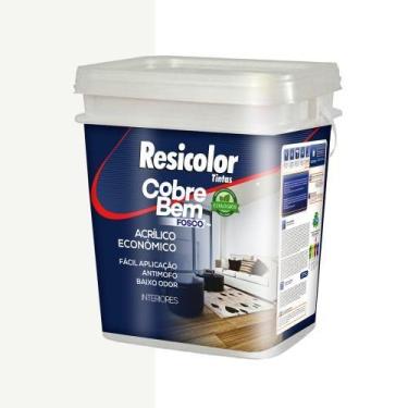 Imagem de Tinta Acrílica Econômica Interior Antimofo Cobre Bem Fosca 18L Resicol
