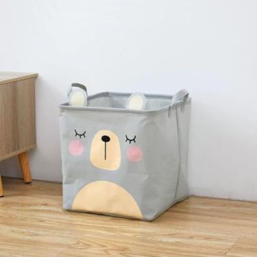 Imagem de CESTO ORGANIZADOR MULTIUSO DOBRAVEL PROVA D'ÁGUA P/ROUPA SUJA BRINQUEDOS(Urso Cinza)