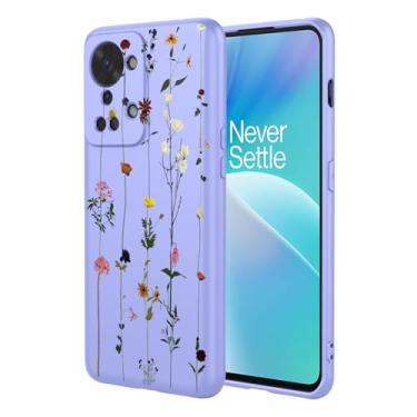Imagem de KOARWVC Capa de telefone para OnePlus Nord 2T, CPH2399 CPH2401 1+2t capa fofa estampa de flores design fino protetor macio TPU bumper capa de telefone para OnePlus Nord 2T roxo jardim