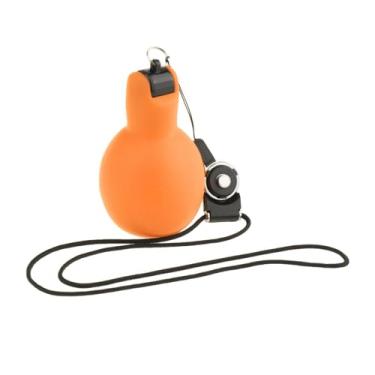Imagem de menolana Apito esportivo de aperto manual com som alto para sobrevivência com cordão portátil para acampamento, trekking, treinadores, futebol, caminhadas, Laranja