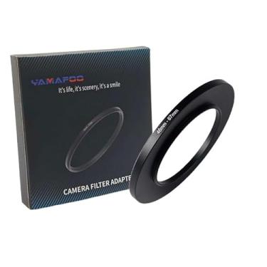 Imagem de Adaptador de anel de metal para cima/para baixo compatível com câmeras mirrorless DSLR Lens, conversor de rosca de filtro UV CPL ND, preto (46-67)