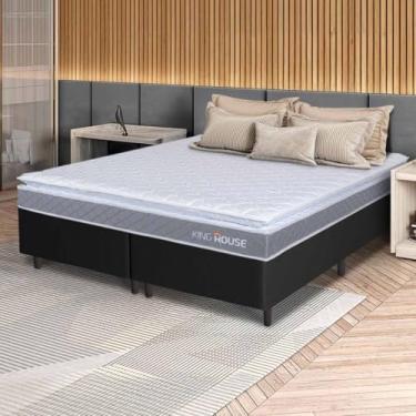 Imagem de Conjunto Box Preto Durban Cinza Espuma D28 Queen 158x198x57 - King House