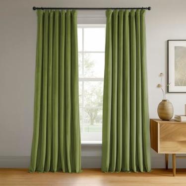 Imagem de HPD Half Price Drapes Cortinas blecaute de veludo exclusivas para quarto 127 x 244 cm (1 painel), VPCH-180102-96, verde basco