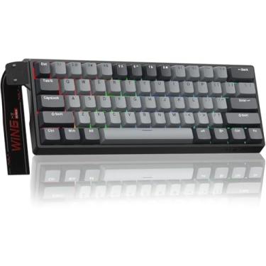 Imagem de AUL-A WIN68 HE PRO - Teclado para jogos Hall Effect com interruptor magnético, modo de acionamento rápido ajustável, taxa de sondagem de 8 KHz, teclado mecânico para jogos retroiluminado RGB com fio