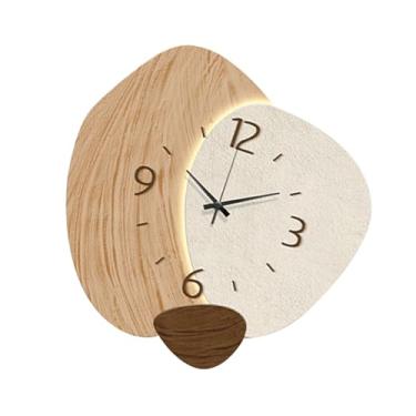 Imagem de Ｂｅｓｇａ Relógio de Parede Nórdico para Crianças Relógio de Parede Decorativo Elegante Decoração de Parede Simples para Berçário Banheiro Quarto Infantil Quart, marrom, Tamanho real