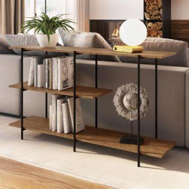 Imagem de Aparador Iron 1,36m 3 prateleiras Estrutura metálica Móvel na Caixa, V