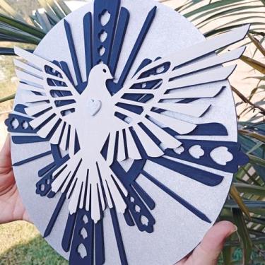 Imagem de Decoração Católica Religiosa Divino Espirito Santo Vazado Mdf Aplique 