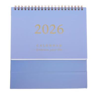 Imagem de Calendário de mesa pequeno, mini agenda dobrável mensal 2025-2026 para agendamento de escritório em casa, escritório