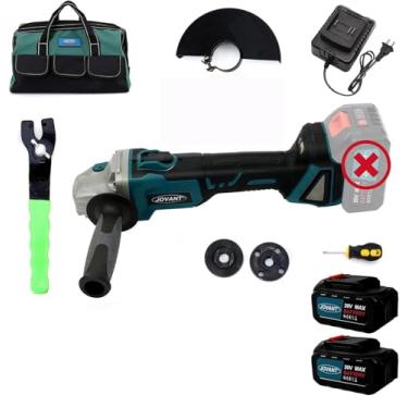 Imagem de jovant Esmerilhadeira Angular Sem Fio, Eixo De 7/8", Kit De Esmerilhadeira Angular Elétrica Com Pá De 4-1/2" A 5", Esmerilhadeira Elétrica Sem Escovas De 9000 Rpm Para Cortar/Afiar/Remover Ferrugem