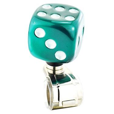 Imagem de Lunsom Girador de volante, botão de giro de carro em forma de dados, manípulo elétrico suicídio, auxílio de direção, ajudante de controle de giro, serve para a maioria dos veículos, caminhões (azul