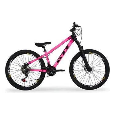 Imagem de Bicicleta GTI Wolfline Aluminio aro 26 21V Aros Vmaxx Rosa Preto do GR