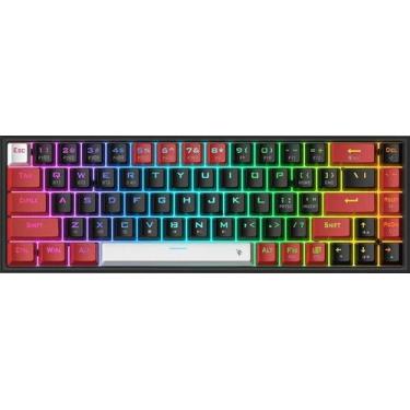 Imagem de Teclado Redragon K631RGB-Pro-BRW Castor Pro Sem Fio - Preto/Vermelho (